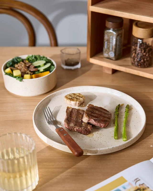 Alt view image 7 of 7 - Nebula 12-Piece Stoneware Dinnerware Set, Creamy White
