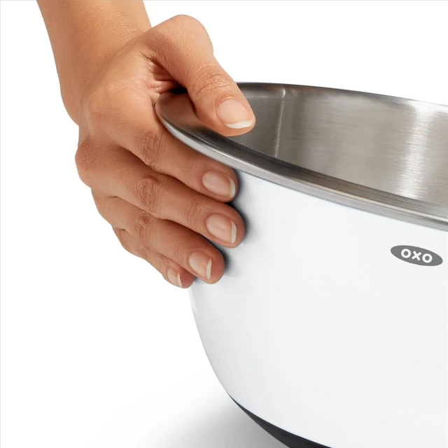 Alt view image 6 of 7 - Good Grips 3-Piece Stainless Steel Insulated Mixing Bowl Set - White