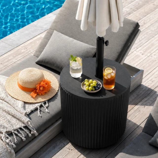 Main image of Umbrella Table with Hole, Umbrella Stand Table, Black
Adjustable Knob, 1.5Inch Umbrella Hole, All Weather Material