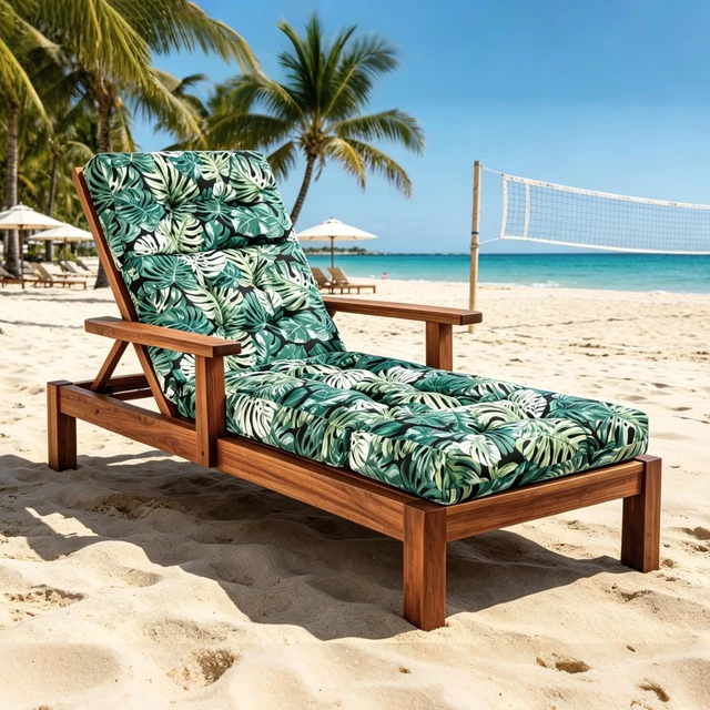 Alt view image 5 of 7 - Outdoor Lounge Chair Cushion, Waterproof Chaise Lounge Cushions