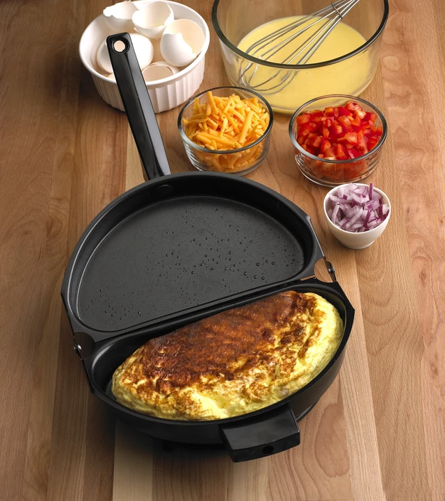Alt view image 2 of 7 - Egg Omelet Maker Pan, Non-Stick Folding Omelette Pan, 8.75"