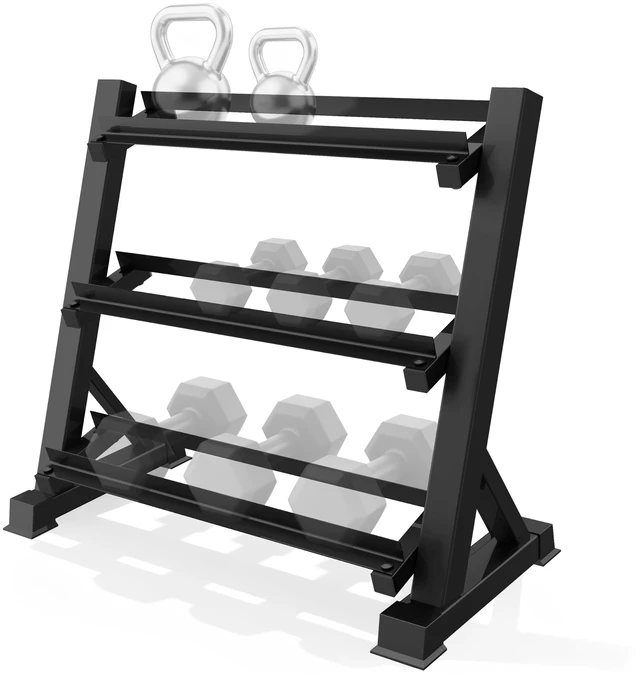 Main image of 3-Tier Dumbbell Rack Multilevel Weight Storage Organizer for Home Gym, Weight Rack for Dumbbells, Kettlebells, (Rack Only)