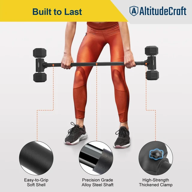 Alt view image 4 of 7 - Dumbbell to Barbell Converter, Transform Dumbbells to Barbell Bar, Dumbbell Barbell Converter for Home Gym, Adjustable to 200 lb Capacity