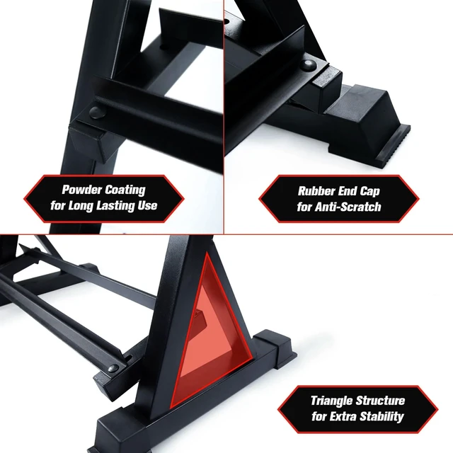 Alt view image 3 of 7 - 3-Tier Dumbbell Rack Multilevel Weight Storage Organizer for Home Gym, Weight Rack for Dumbbells, Kettlebells, (Rack Only)