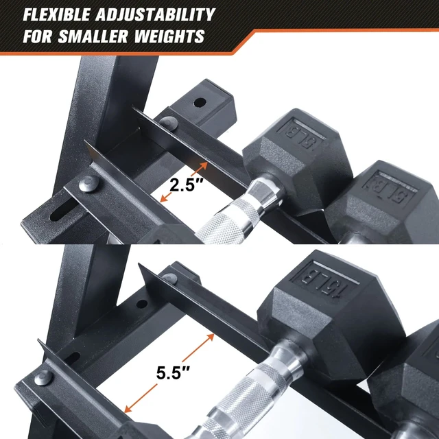 Alt view image 4 of 7 - 3-Tier Dumbbell Rack Multilevel Weight Storage Organizer for Home Gym, Weight Rack for Dumbbells, Kettlebells, (Rack Only)