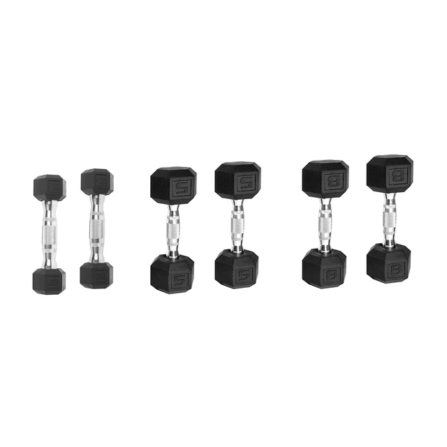 Alt view image 4 of 6 - Coated Hex Dumbbell Set