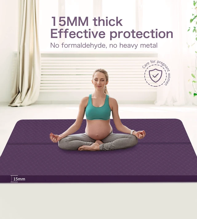 Alt view image 6 of 6 - Large Exercise Mat - 15mm/20mm/30mm Thick Yoga Mat | Workout Mat for Fitness, Yoga, Pilates, Stretching & Floor Exercises for Women & Men with Free Carrying Bag