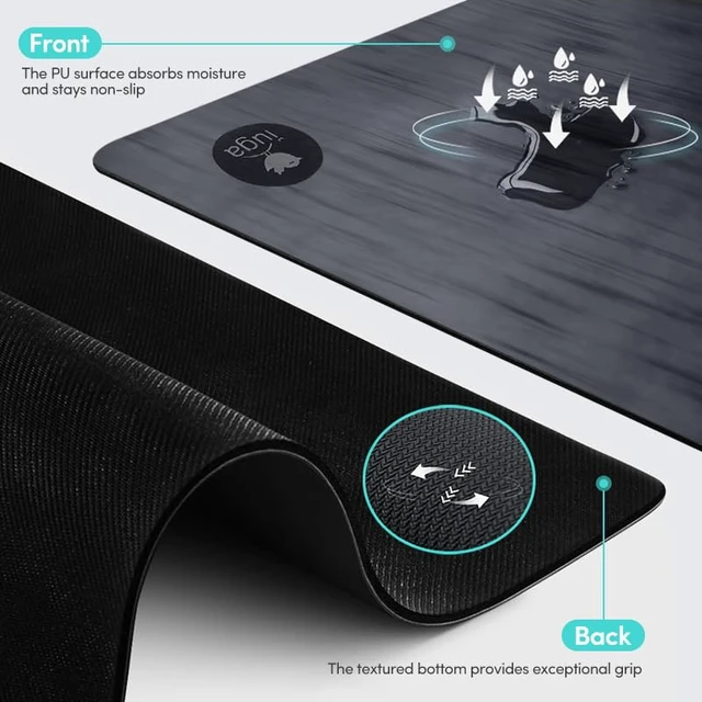 Alt view image 2 of 7 - Pro Non Slip Yoga Mat Thick for Hot Yoga, Pilates, Workout & Home Gym