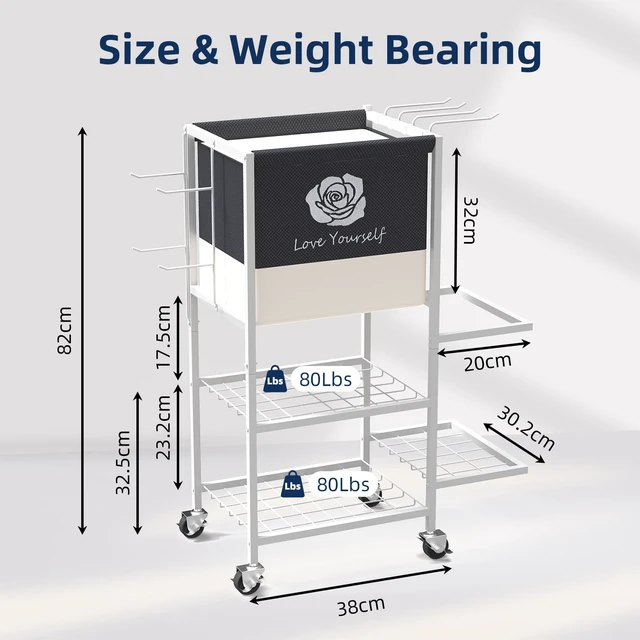 Alt view image 6 of 6 - Multi-Functional Home Gym Storage Rack,Yoga Mat Storage on Wheels
200 lbs capacity,Side Holder and Hooks,Basket for Yoga Pilates Accessories,All in on Workout Equipment Organizer