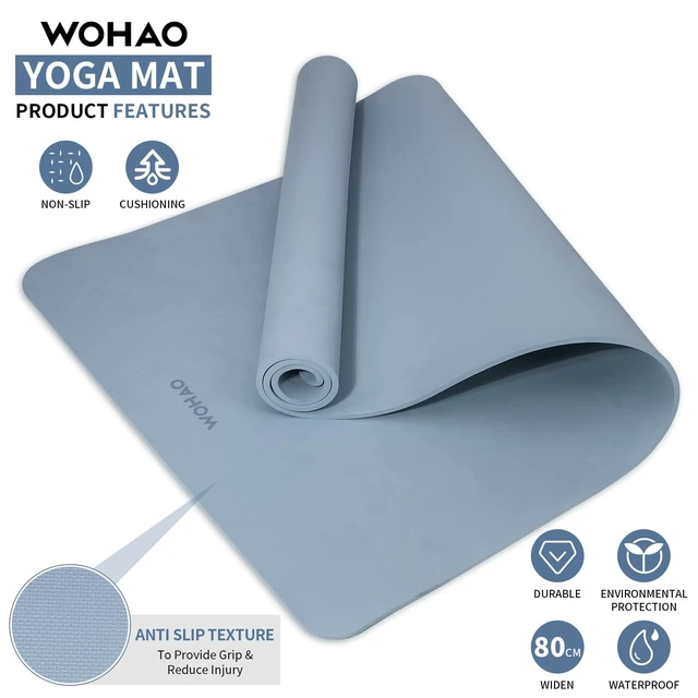 Alt view image 2 of 6 - Extra Wide & Thick 8mm Yoga Mat, 72"x31.5"
Large Non Slip Exercise Mat, Premium POE Material, Superior Cushioning & Stability, With Strap for Home Gym, Pilates