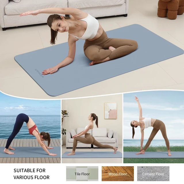 Alt view image 6 of 6 - Extra Wide & Thick 8mm Yoga Mat, 72"x31.5"
Large Non Slip Exercise Mat, Premium POE Material, Superior Cushioning & Stability, With Strap for Home Gym, Pilates