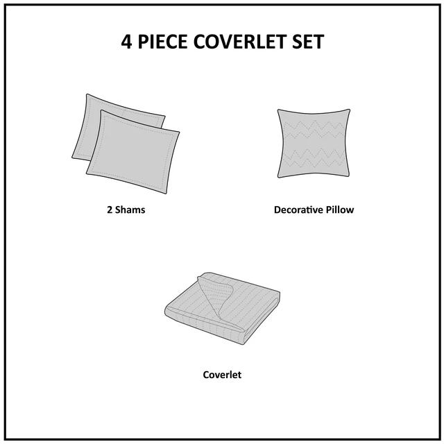 Alt view image 4 of 7 - Pure Ronan 100% Cotton Quilt Set-Casual Paisley Design All Season, Lightweight Coverlet Bedspread Bedding, Shams, Decorative Pillows, King/Cal King(104"x92"), Blue 4 Piece