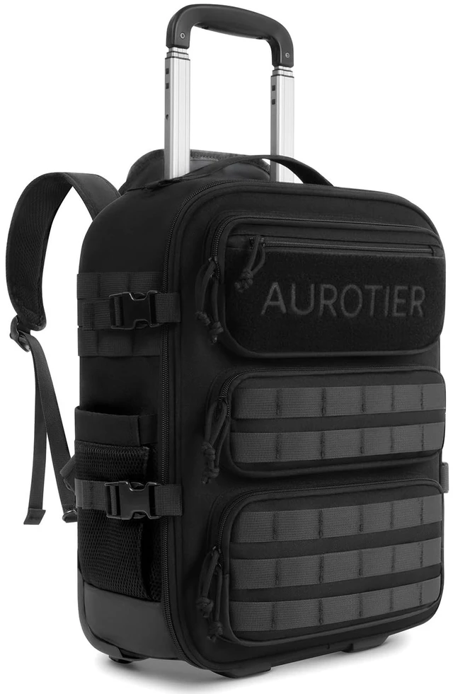 Main image of Rolling Tactical Laptop Backpack, Underseat Travel Backpack with Wheels, 16 Inch Wheeled Computer Backpack for Men and Women, Roller Overnight Molle Outdoor Hiking College Carry on Luggage