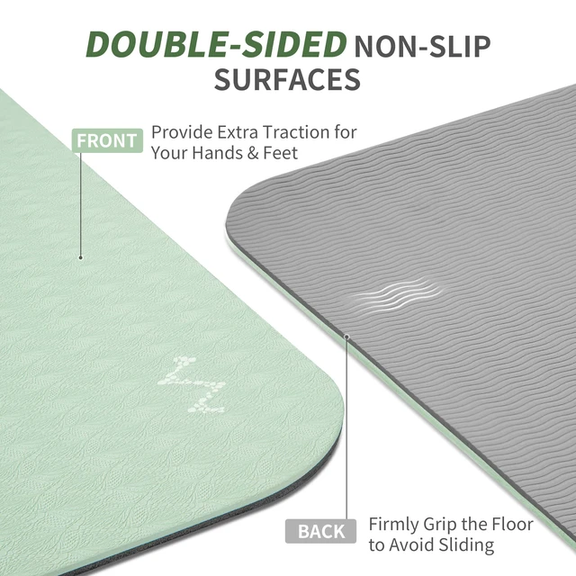 Alt view image 3 of 7 - Extra Wide Yoga Mat for Women and Men (72"/84"x 32"x 1/4") TPE Workout Mat, Non-slip Large Exercise Fitness Mat for Yoga, Pilates, Workout