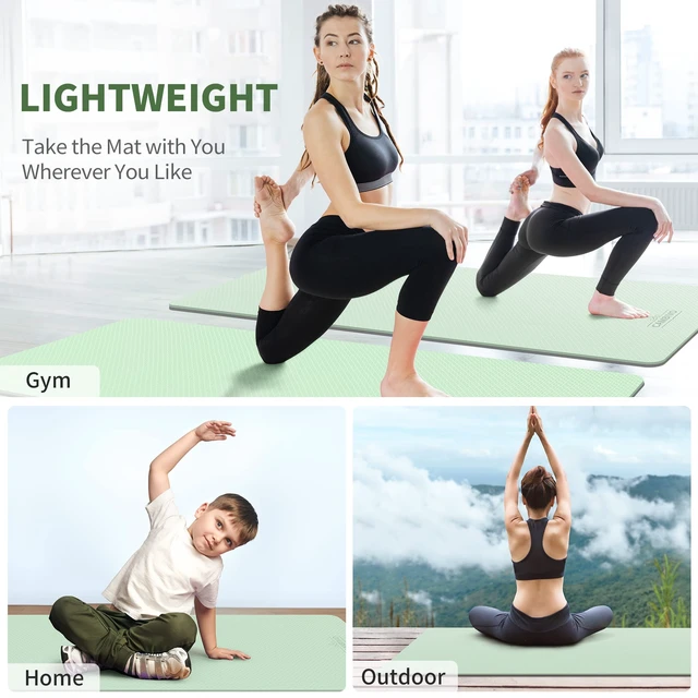 Alt view image 6 of 7 - Extra Wide Yoga Mat for Women and Men (72"/84"x 32"x 1/4") TPE Workout Mat, Non-slip Large Exercise Fitness Mat for Yoga, Pilates, Workout