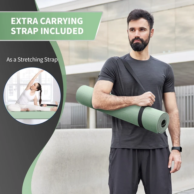 Alt view image 7 of 7 - Extra Wide Yoga Mat for Women and Men (72"/84"x 32"x 1/4") TPE Workout Mat, Non-slip Large Exercise Fitness Mat for Yoga, Pilates, Workout