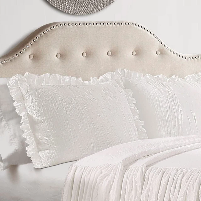 Alt view image 4 of 5 - Ruffle Skirt Bedspread Set - 3-Piece Luxurious Farmhouse Bedding - Elegant Ruffle Detail - Timeless Style - Soft Lightweight Sheets - Full, Neutral