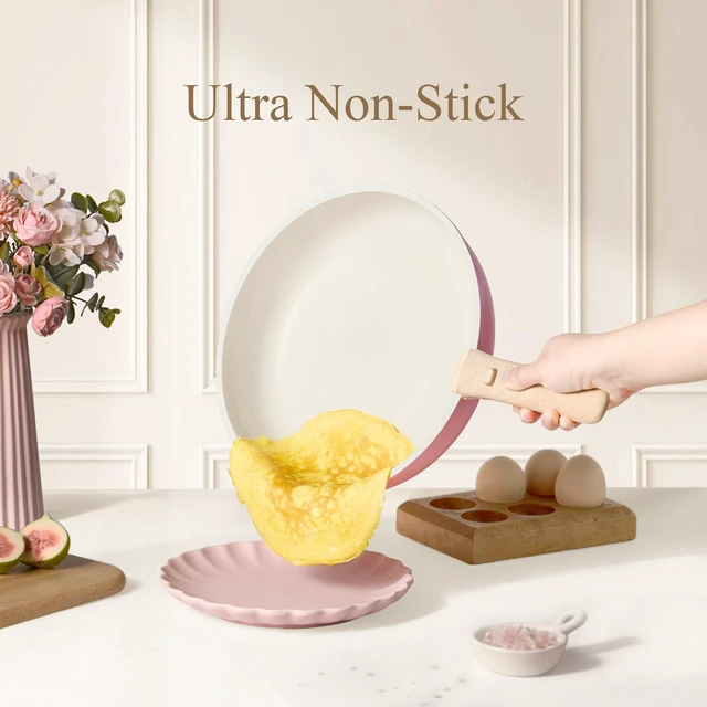 Alt view image 3 of 7 - 19pcs Pots and Pans Set Non Stick, Detachable Handle Cookware, Pink