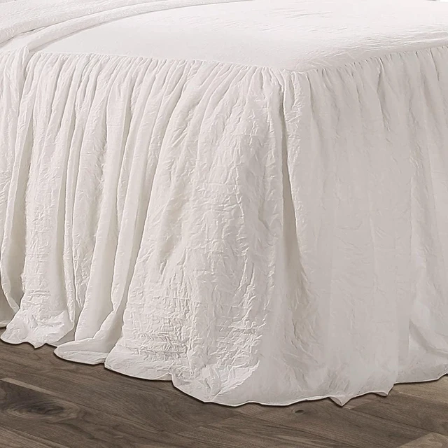 Alt view image 5 of 5 - Ruffle Skirt Bedspread Set - 3-Piece Luxurious Farmhouse Bedding - Elegant Ruffle Detail - Timeless Style - Soft Lightweight Sheets - Full, Neutral
