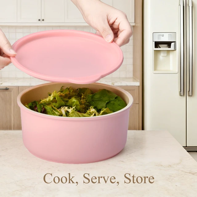 Alt view image 6 of 7 - 19pcs Pots and Pans Set Non Stick, Detachable Handle Cookware, Pink
