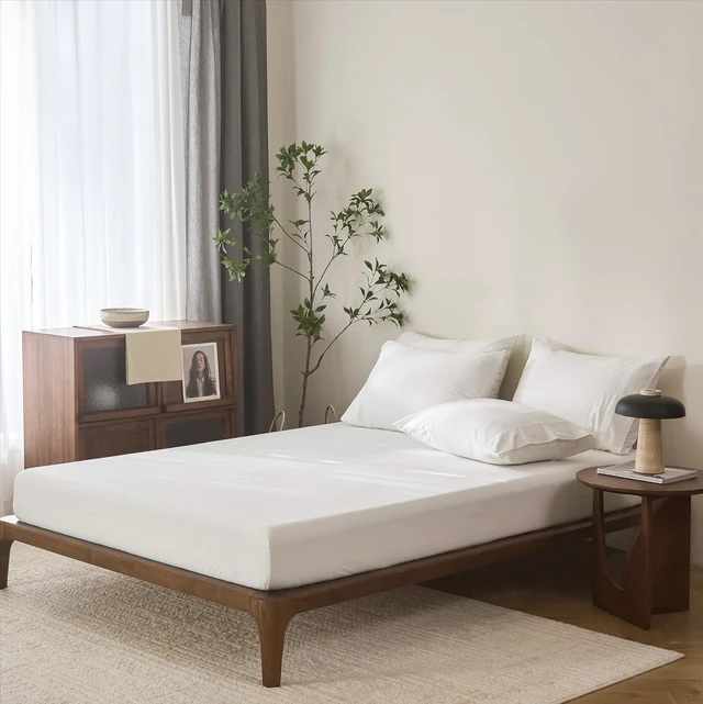 Alt view image 6 of 7 - 6Pcs Off White Solid Queen Bedding Set 100% Washed Cotton
17" Deep Pocket Fitted Sheet,Flat Sheet,4 Pillowcases,Snug Fit,Durable Stitching,Breathable Fabric,No Insert