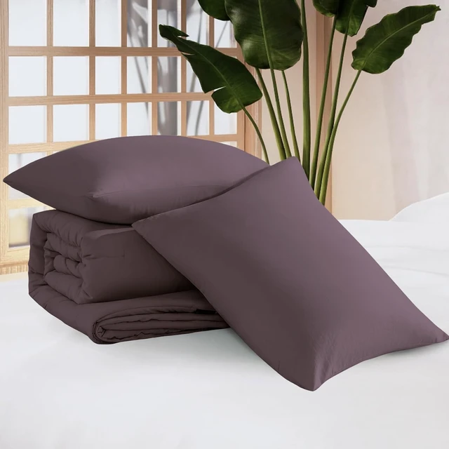 Alt view image 4 of 7 - Queen Comforter Set-3 Pieces Soft Comforters Queen Size Bedding
All Seasons Prewashed Cozy Down Alternative Lightweight Comforter Sets with 2 Pillow Shams, Italian Plum