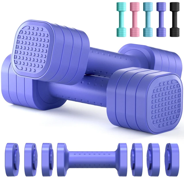 Main image of Adjustable Dumbbell Set, 4 in 1 Free Weight Dumbbell Set for Women, Hand Weight for Women at Home, Each 2lb 3lb 4lb 5lb with TPU Soft Rubber Handle for Home Gym Aquatic Fitness Equipment