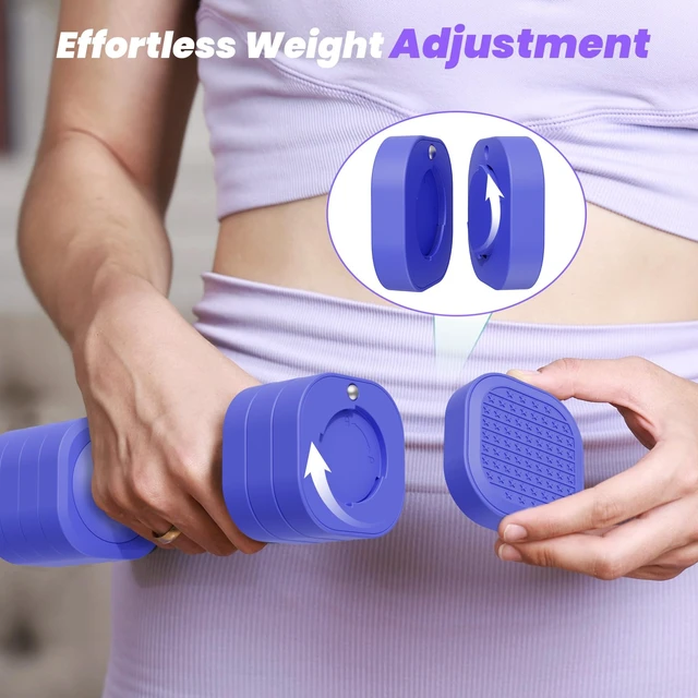 Alt view image 4 of 6 - Adjustable Dumbbell Set, 4 in 1 Free Weight Dumbbell Set for Women, Hand Weight for Women at Home, Each 2lb 3lb 4lb 5lb with TPU Soft Rubber Handle for Home Gym Aquatic Fitness Equipment