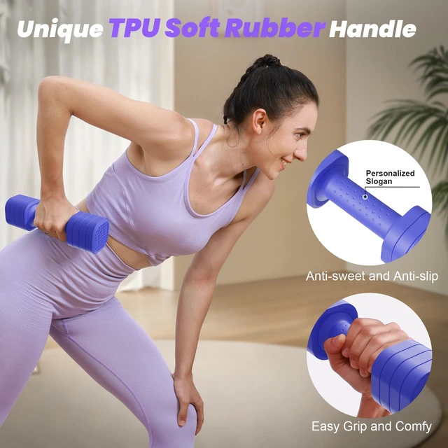 Alt view image 5 of 6 - Adjustable Dumbbell Set, 4 in 1 Free Weight Dumbbell Set for Women, Hand Weight for Women at Home, Each 2lb 3lb 4lb 5lb with TPU Soft Rubber Handle for Home Gym Aquatic Fitness Equipment