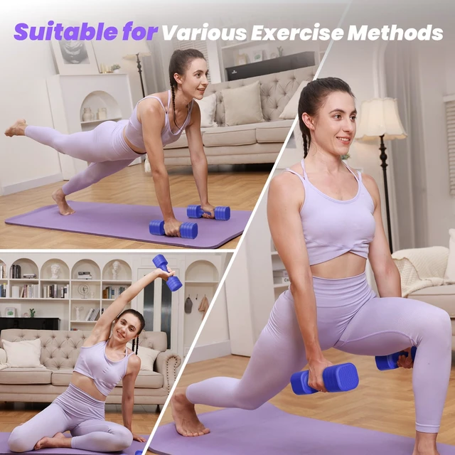 Alt view image 6 of 6 - Adjustable Dumbbell Set, 4 in 1 Free Weight Dumbbell Set for Women, Hand Weight for Women at Home, Each 2lb 3lb 4lb 5lb with TPU Soft Rubber Handle for Home Gym Aquatic Fitness Equipment