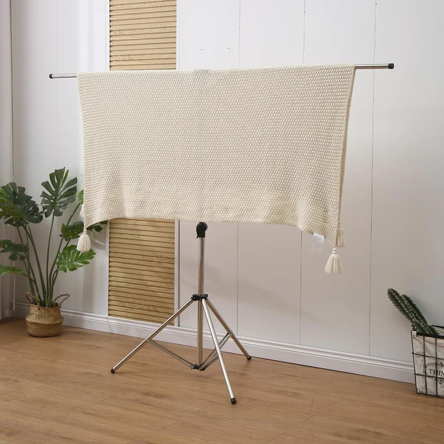 Alt view image 3 of 7 - Foldable Portable Space Saving Stainless Steel Clothes Drying Rack.
Heavy Duty Laundry Drying Racks, Adjustable High Capacity Garment Rack, Comes with 20 windproof hooks