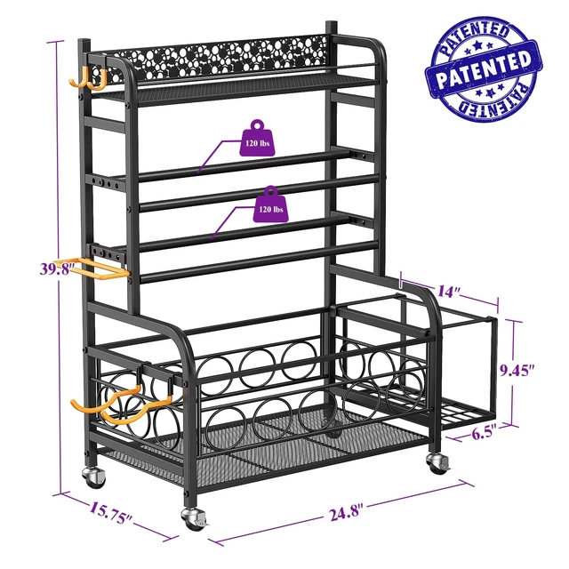 Alt view image 6 of 7 - 3-Tier Dumbbell Rack with Wheels, Weight Rack for Home Gym Storage
Stores dumbbells, kettlebells & yoga mats. Lockable wheels for mobility. Sturdy steel frame, easy 15-min assembly