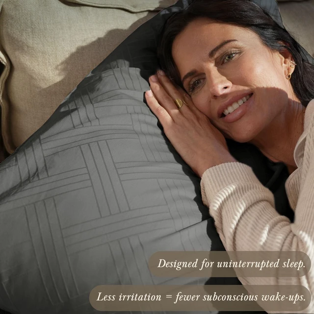 Alt view image 5 of 7 - Luxury 100% Cotton Full Bed-Sheets - 800 Thread Count Jacquard Celine Dark Grey, Better Than Egyptian Cotton,4 Pc Striped Bed Set, Damask Sheets with Elasticized Deep Pocket