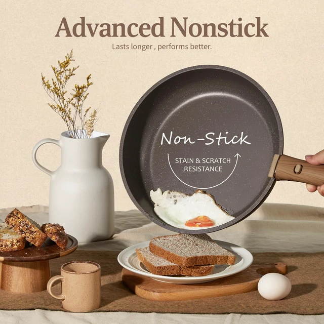 Alt view image 3 of 7 - 21pcs Pots and Pans Set Non Stick, Detachable Handle Cookware
Stackable Cooking Set, Dishwasher & Oven Safe, Induction Ready, for Kitchen/Apartment/Camping/RV, House Warming Gift, Brown