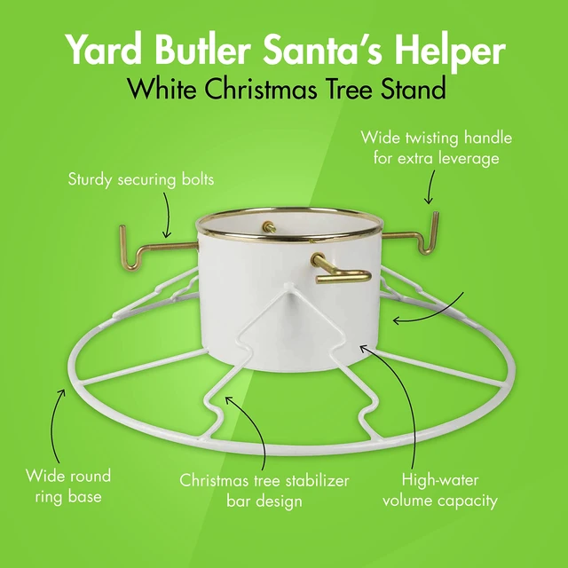 Alt view image 2 of 6 - Christmas Tree Stand for 6-11' Trees, White
Easy to Use Christmas Tree Stand for Live Trees, Anti-Rust Powder-Coated Steel, Durable and Sturdy, Large Water Capacity