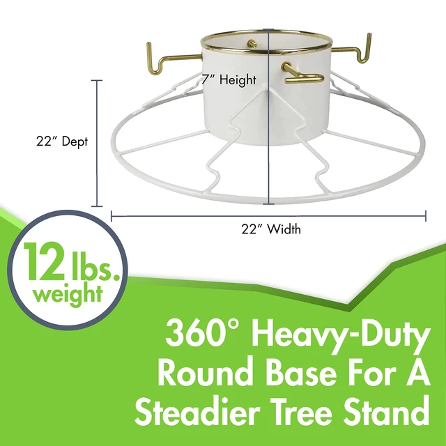 Alt view image 4 of 6 - Christmas Tree Stand for 6-11' Trees, White
Easy to Use Christmas Tree Stand for Live Trees, Anti-Rust Powder-Coated Steel, Durable and Sturdy, Large Water Capacity