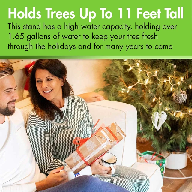 Alt view image 6 of 6 - Christmas Tree Stand for 6-11' Trees, White
Easy to Use Christmas Tree Stand for Live Trees, Anti-Rust Powder-Coated Steel, Durable and Sturdy, Large Water Capacity
