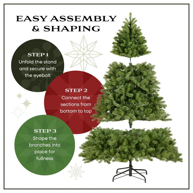 Alt view image 5 of 7 - 7ft Unlit Kingswood Fir Slim Christmas Tree
892 Tips, Includes Stand, Artificial, Green