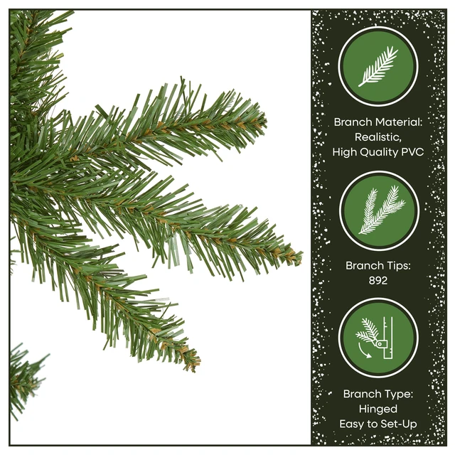Alt view image 6 of 7 - 7ft Unlit Kingswood Fir Slim Christmas Tree
892 Tips, Includes Stand, Artificial, Green