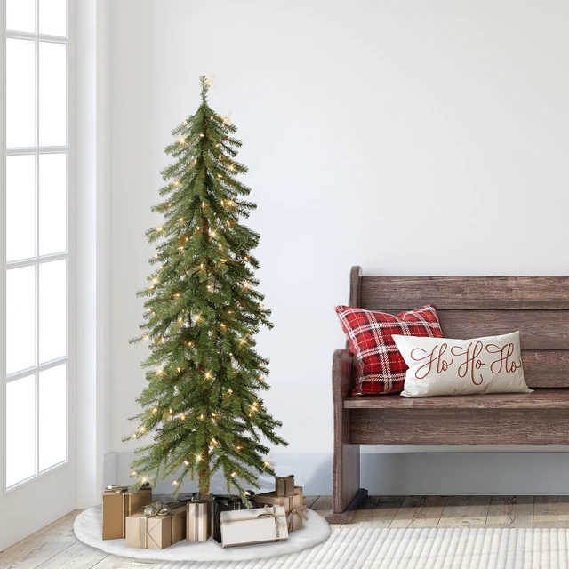 Alt view image 5 of 7 - International 5ft Pre-Lit Alpine Artificial Christmas Tree with 150 Clear Lights, 391 Realistic Dense Branch Tips, Easy Setup Artificial Trees with Sturdy Metal Stand