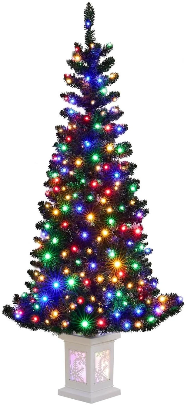 Main image of 5FT Small Christmas Tree, Artificial Christmas Tree with 130 Colorful Lights & Lighting Base, Prelit Christmas Tree for Home & Office Xmas Decor with 10 Modes Lighting, Timer Operated Operated