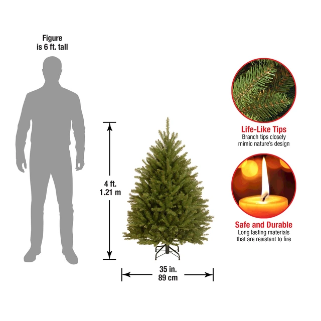 Alt view image 3 of 6 - 4ft Unlit Dunhill Fir Mini Artificial Christmas Tree