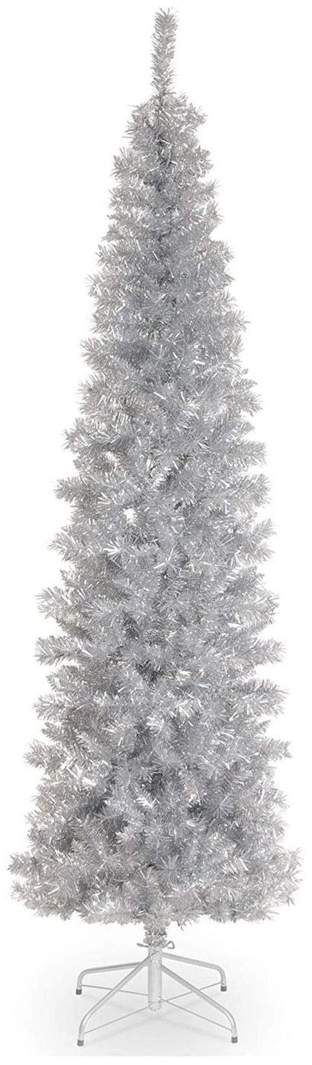 Main image of 6ft Unlit Silver Tinsel Artificial Christmas Tree