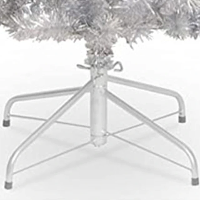 Alt view image 3 of 6 - 6ft Unlit Silver Tinsel Artificial Christmas Tree