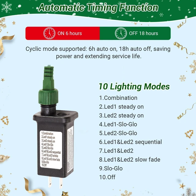 Alt view image 4 of 7 - 5FT Small Christmas Tree, Artificial Christmas Tree with 130 Colorful Lights & Lighting Base, Prelit Christmas Tree for Home & Office Xmas Decor with 10 Modes Lighting, Timer Operated Operated