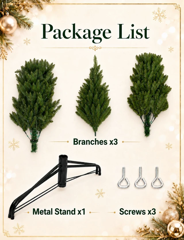 Alt view image 4 of 6 - 7ft Artificial Pencil Slim Christmas Tree, Includes Metal Stand, Kingswood Fir, Easy Assembly with Hinge