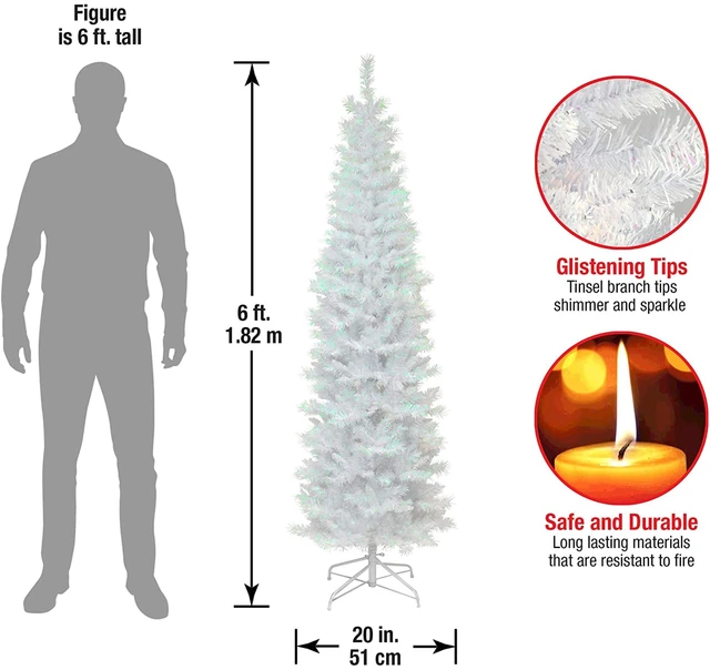 Alt view image 4 of 6 - 6ft Unlit Silver Tinsel Artificial Christmas Tree