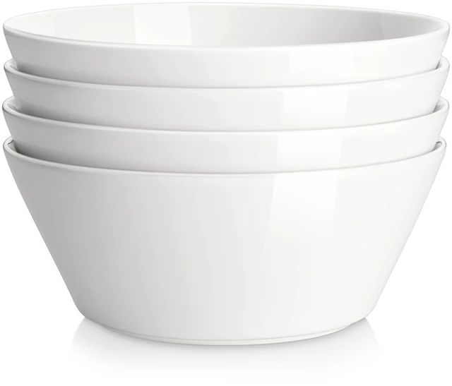 Main image of 60 OZ Large Salad Soup Bowls Set of 4, White Ceramic Bowls
Deep Bowls for Kitchen, Family Salad, Ramen, Pasta, Pho, Fruit, Microwave & Dishwasher Safe Gift Set, Series REGULAR