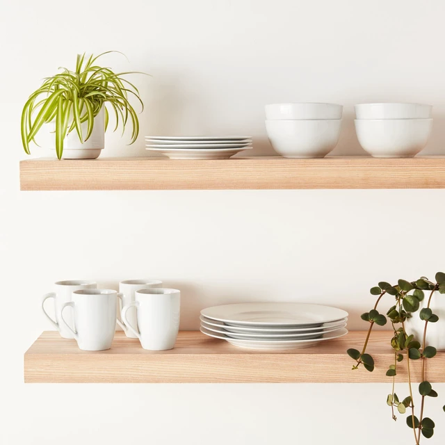 Alt view image 3 of 6 - 16-Piece Porcelain Dinnerware Set, Microwave and Dishwasher Safe, Service for 4, Plates, Bowls and Mugs, White