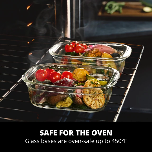 Alt view image 2 of 6 - Brilliance Glass Storage 4.7-Cup Food Containers with Lids Set of 3 Clear